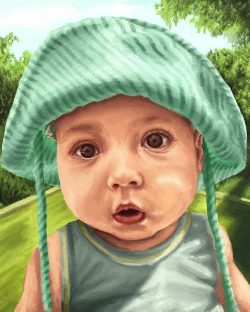 Husband_Hires_24_Artists_To_Illustrate_Portraits_Of_His_Son_To_Surprise_His_Wife_2014_10