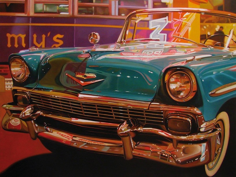 Hyperrealistic_Oil_Paintings_of_Polished_Vintage_Cars_by_Cheryl_Kelley_2015_14