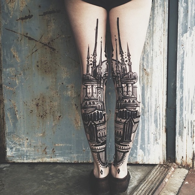 Adorable_Back_of_Leg_Tattoos_by_Thieves_of_Tower_2015_07