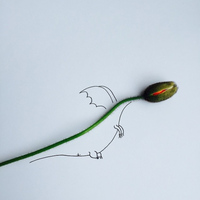 Tiny_Illustrations_Created_Around_Everyday_Objects_Flowers_and_Food_by_Kerstin_Hiestermann_2015_13