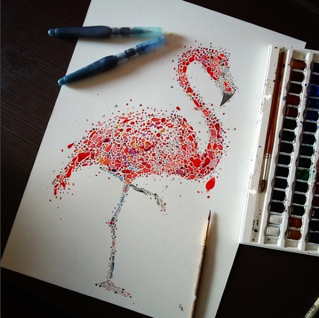 Watercolor_Portraits_Of_Animals_Created_With_Hundreds_of_Multicolored_Dots_by_Ana_Enshina_2015_01