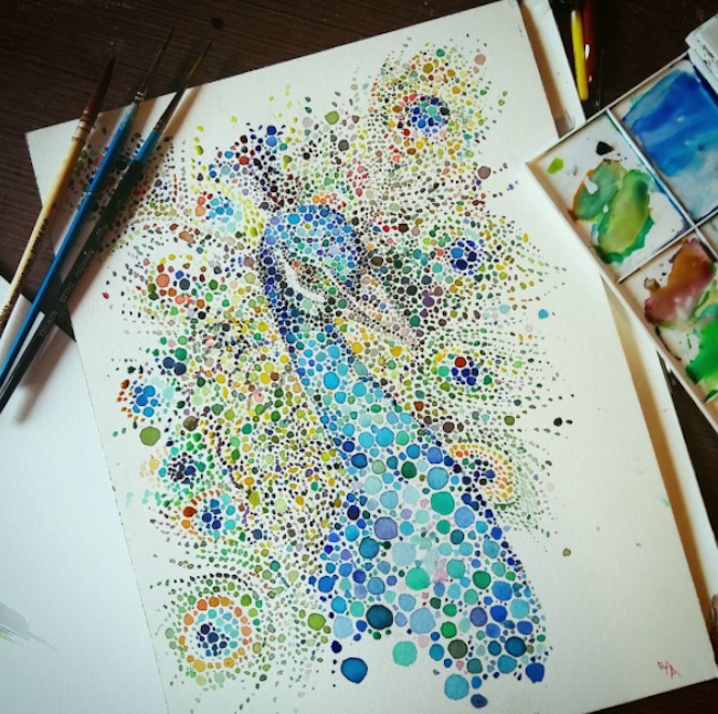 Watercolor_Portraits_Of_Animals_Created_With_Hundreds_of_Multicolored_Dots_by_Ana_Enshina_2015_02