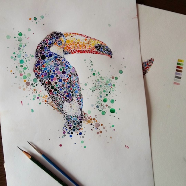 Watercolor_Portraits_Of_Animals_Created_With_Hundreds_of_Multicolored_Dots_by_Ana_Enshina_2015_03