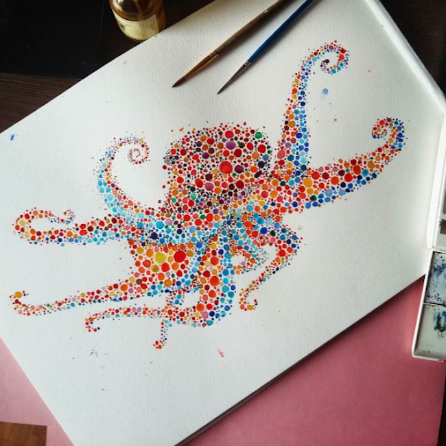 Watercolor_Portraits_Of_Animals_Created_With_Hundreds_of_Multicolored_Dots_by_Ana_Enshina_2015_07