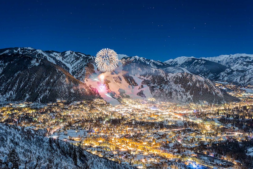 Aspen New Years Fireworks 2014