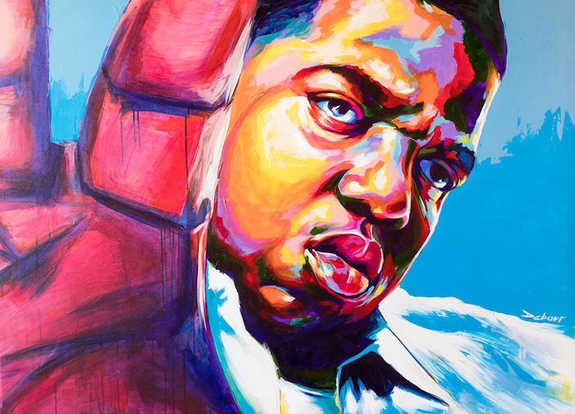 Colorful Acrylic Portrait Paintings Of Icons From Music Sports