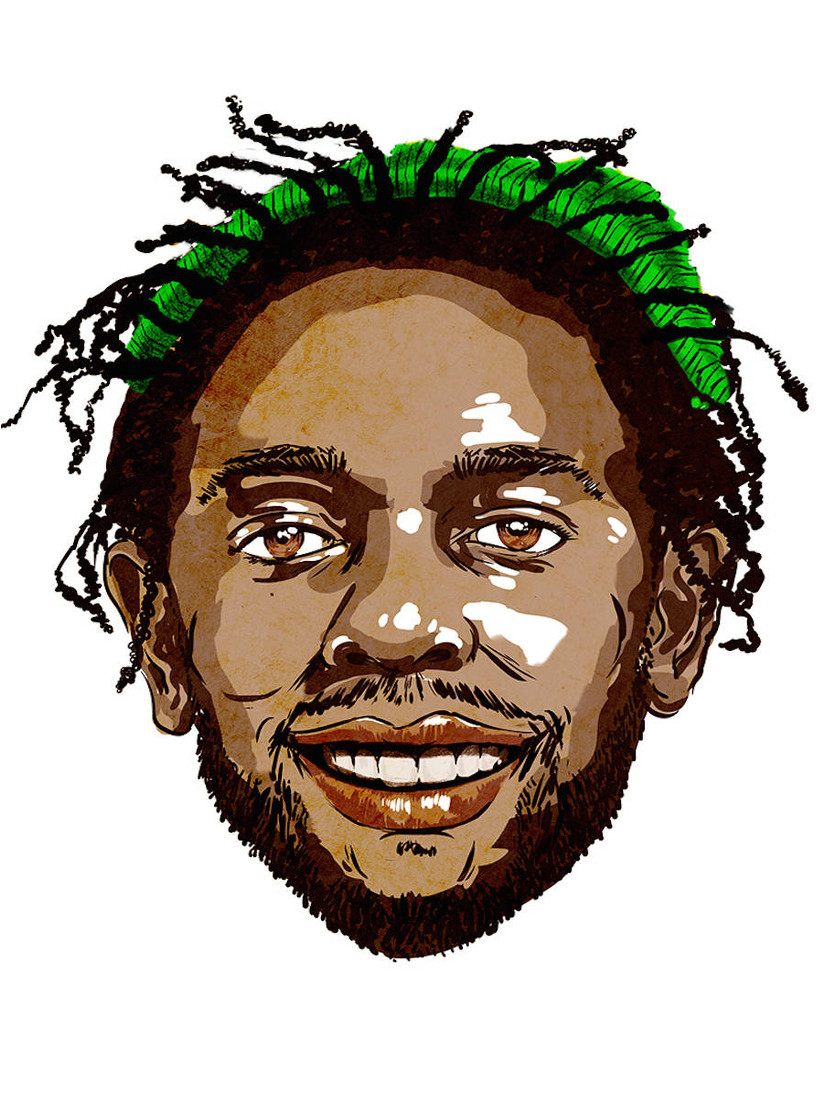 Kendrick Lamar mit seiner Jamaika-Mütze