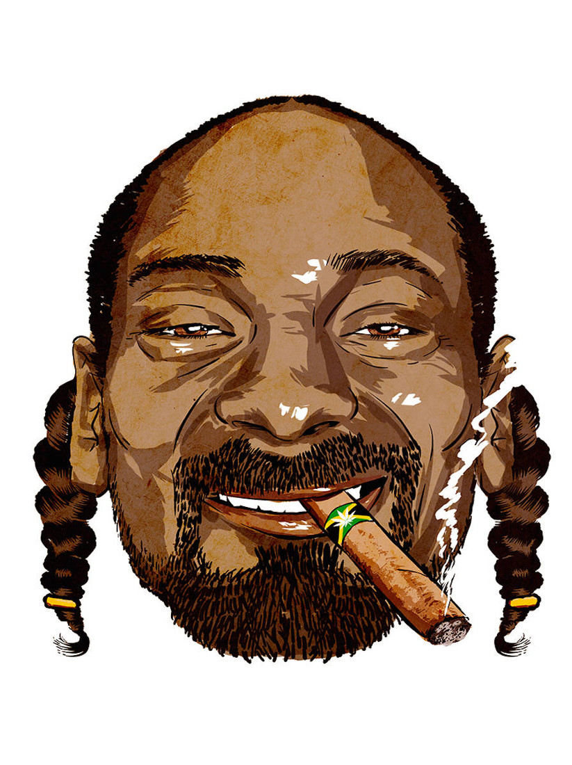 Snoop Dogg mit einem Blunt im Mund