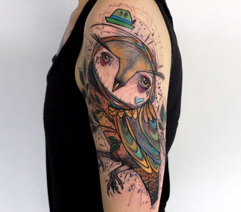 Great_Vibrant_Surreal_Portraits_and_Animals_by_German_Tattoo_Artist_Elschwino_2016_08