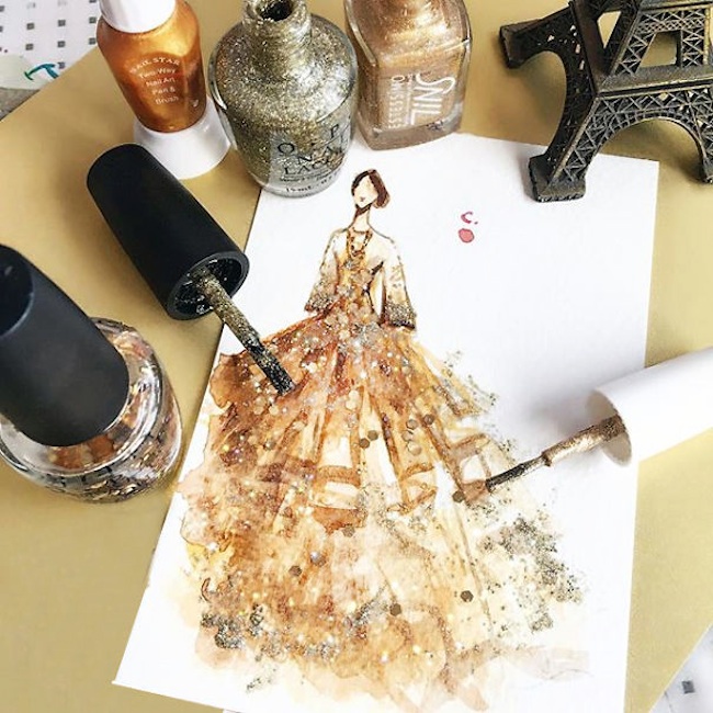 Haute_Couture_Illustrated_with_Tiny_Bottles_of_Nail_Polish_by_Chan_Clayrene_2016_01