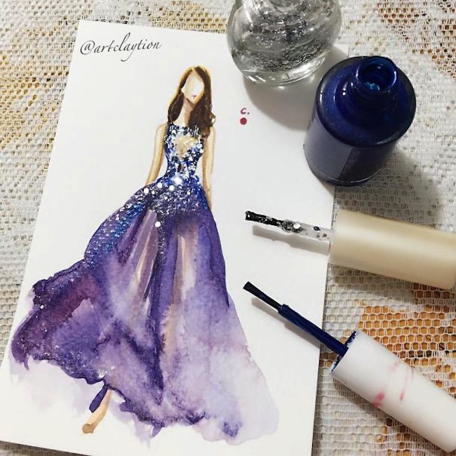 Haute_Couture_Illustrated_with_Tiny_Bottles_of_Nail_Polish_by_Chan_Clayrene_2016_08