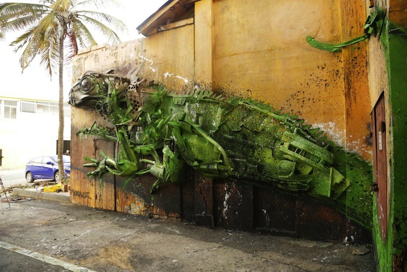 Yuwana_3D_Street_Sculpture_by_Bordalo_Segundo_in_San_Nicolas_Aruba_2016_05