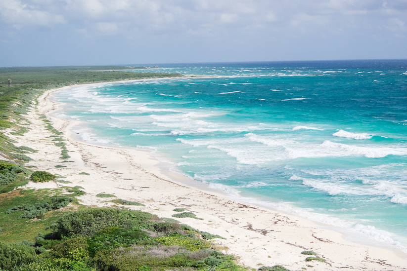 Ein wunderschöner weißer Sandstrand und türkis blaues Meer - so stelle ich mir die Karibik vor.