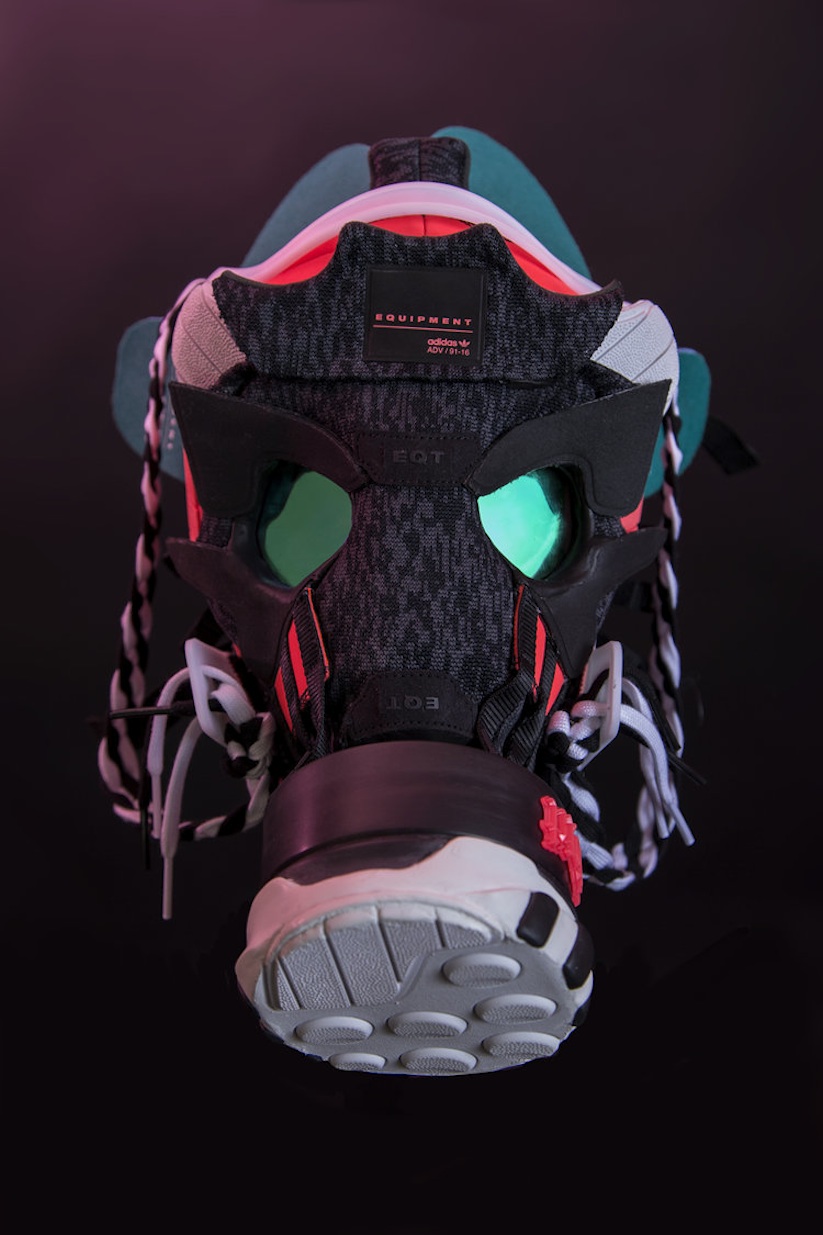 The 132nd sneaker mask created by Freehand Profit. Made from 1 pair of adidas EQT Support ADV. Find out more about the work on FREEHANDPROFIT.com. On display at adidas SOHO 3/2017!