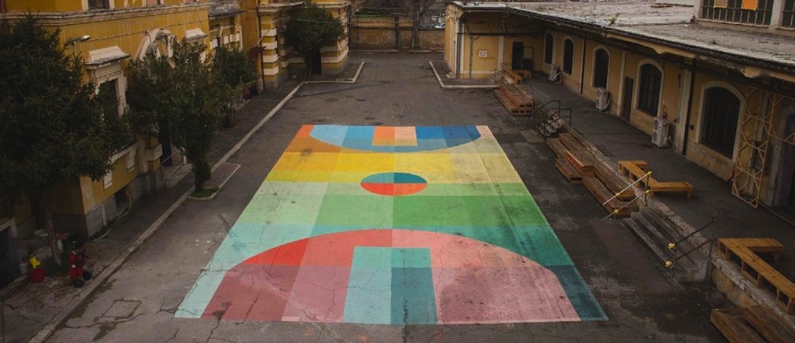 „Basketball Color Court“ by Street Artist Alberonero in Rome // Italy