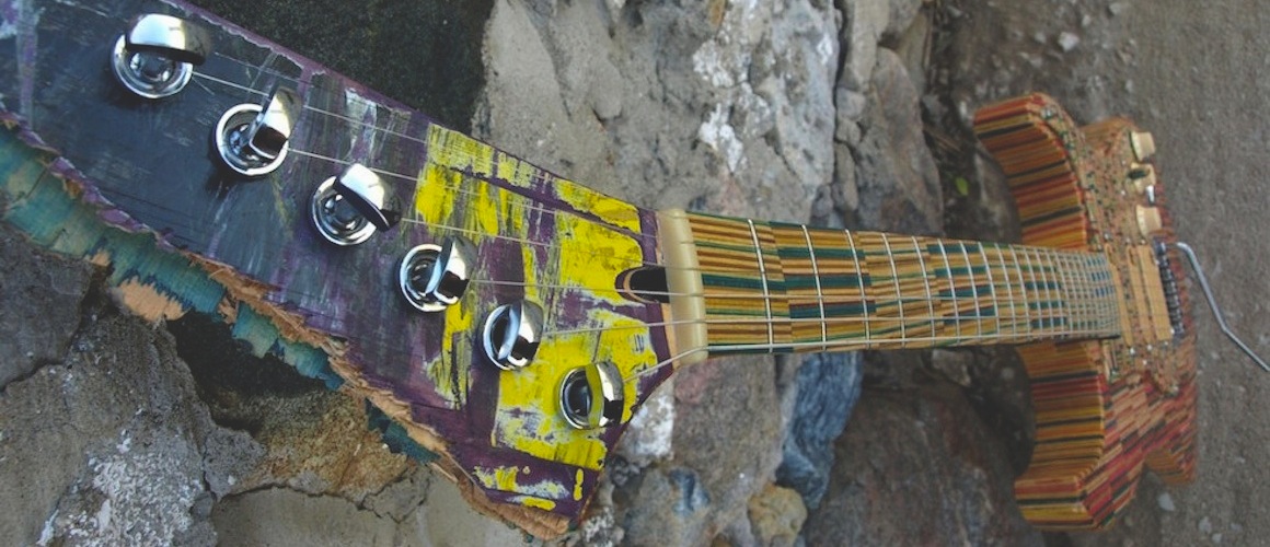 FullyFunctional MultiColored Custom Electric Guitar Made from