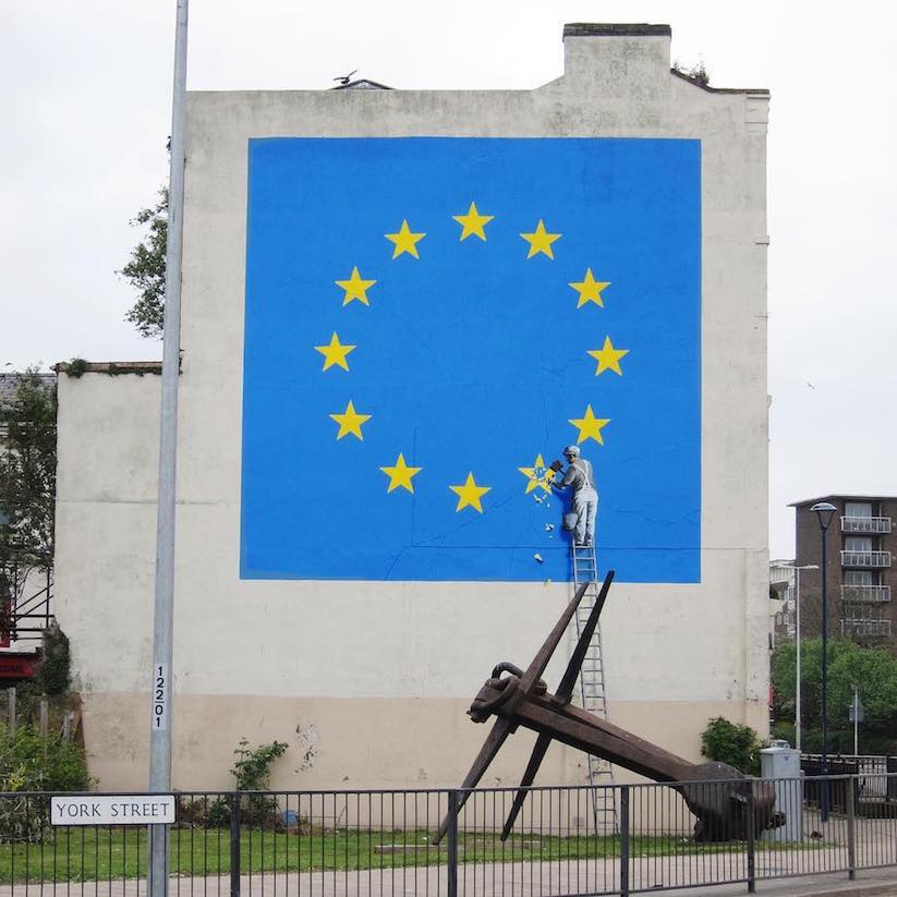 Massive Brexit Mural by Street Artist BANKSY in Dover UK 2017 01 WHUDAT