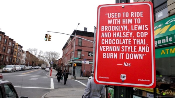 „RAP QUOTES” Signs on Original Locations in New York by Jay Shells (15