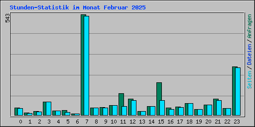 Stunden-Statistik im Monat Februar 2025